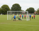 Premium Folding Freestanding 9 v 9 Football Goals with Heavy Duty Aluminium Frame and Detachable Backbar - Detail View
