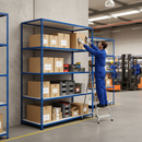 Premium Industrial Shelving 2440mm High - 200kg Capacity - Melamine - Blue - UK