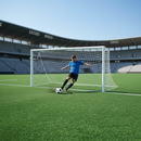 Premium Heavy Duty 3G Stadium Goal - Reinforced Aluminium Construction with Adjustable Features and Synthetic Net Hooks - ...