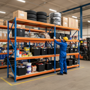 Heavy Duty Shelving with 12x 62L Plastic Storage Boxes - 1600mm High