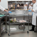 Premium Chrome General Purpose Trolley - 3 Levels with Adjustable Shelves