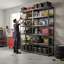 Heavy Duty Garage Shelving 1800mm - 325kg Per Shelf - 5 Tier Boltless Racking Unit - Grey