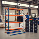 Premium Heavy Duty Shelving with 12x 62L Plastic Storage Boxes - 2200mm High