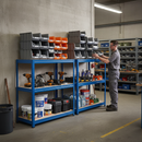 Premium Half Height Shelving Units - 900mm High - 200/280kg Capacity - Blue