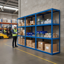 Heavy Duty Industrial Shelving - 1600mm High - 200/280kg Capacity - Blue