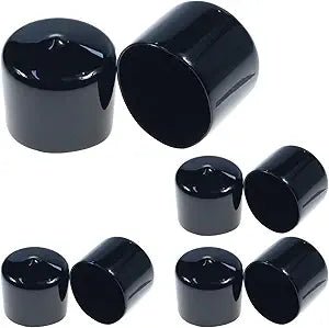 High Durable Black PVC Round Flexible Caps For Multiple Uses - Pack of 120