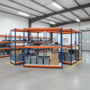 Heavy Duty Industrial Shelving - 1980mm High - 400kg Load Capacity - Melamine - Blue & Orange