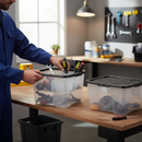 24L Heavy Duty Clear Plastic Storage Boxes with Snap Lids