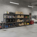 Premium Heavy Duty Garage Shelving - 1770mm High - Up to 600kg Load Capacity - Grey