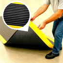 Anti-Fatigue Noise Reducing Mat – Durable PVC Foam, Non-Slip, Cushioned Support for Workstations, Garages with Yellow Safety Borders