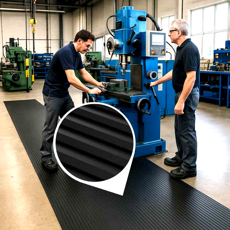 Ribbed Non-Slip PVC And Electrical Insulation Matting Rolls