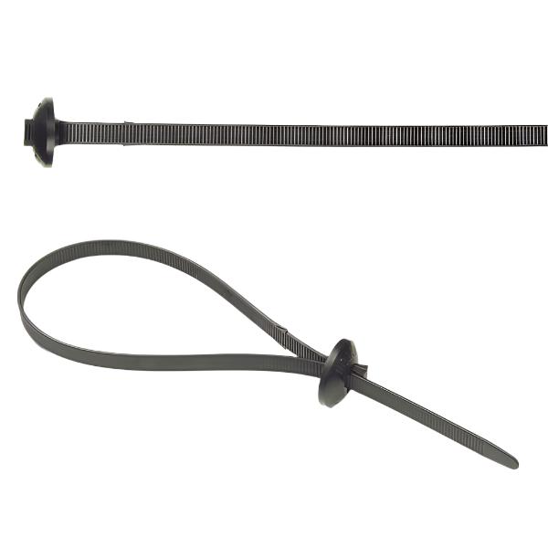 High Impact Black Button Head Cable Ties For Securing Cables & Wires - Pack of 100