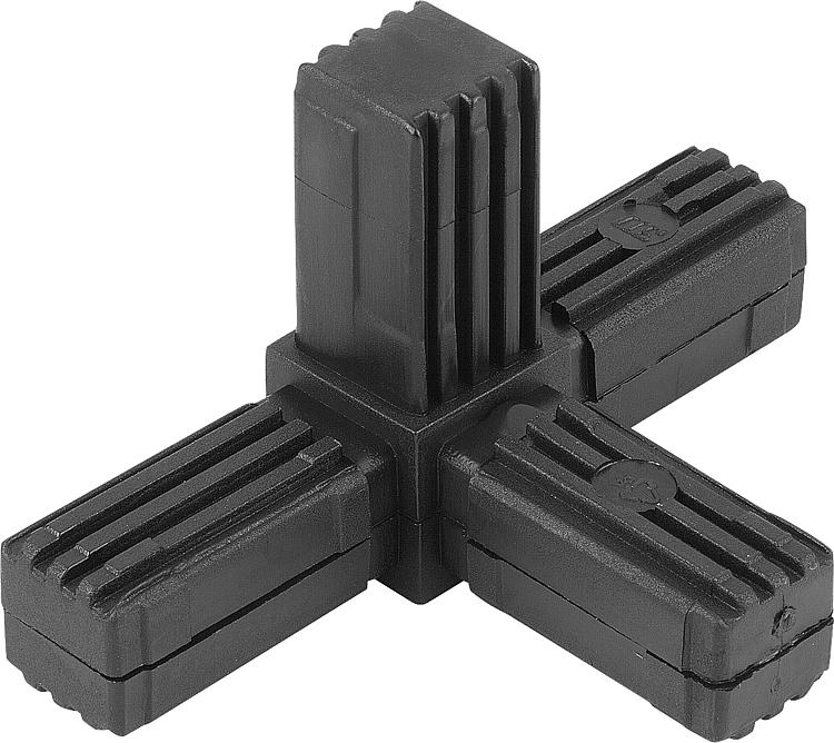 High Durable Black Square T Corner Perfect For Metal Box Sections - 5Pcs