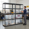Heavy Duty Shelving Unit with 12x 60L Plastic Storage Boxes - 1800mm High - Grey