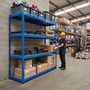 Premium Industrial Shelving - 1677mm High - 400kg Load Capacity - Steel Construction - Blue