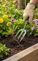 Premium Hand Weed Fork with Soft Grip Handle and Carbon Steel Blades for Efficient Weeding - Detail View