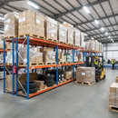 Heavy Duty Industrial Shelving - 2440mm High - 800kg Capacity - Chipboard - Blue & Orange