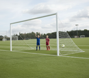 Heavy Duty Junior Football Goal Posts - 60mm Steel Construction with Deep Sockets and Synthetic Hooks - Main Product Image