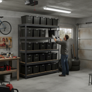 Premium Heavy Duty Shelving with 8x 62L Plastic Storage Boxes - 1770mm High