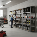 Heavy Duty Garage Shelving 2130mm High | 280kg Per Shelf | Boltless Grey Steel Racking UK