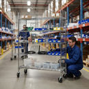 Premium Wire Picking Cart with Dividers - 5 Levels for Heavy-Duty Use