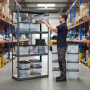 Premium 1600mm High Shelving Unit with 8x 24L Plastic Storage Boxes