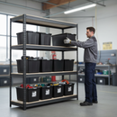 Premium Heavy Duty Shelving - 2000mm High - Grey with 8x 62L Plastic Storage Boxes