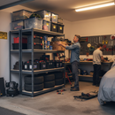 2x Heavy Duty Garage Shelving - 2000mm High - 500kg Capacity - Grey