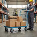 Heavy Duty Platform Truck with Mesh Sides for Secure Transport