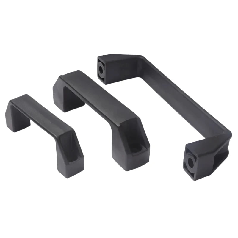 Heavy Duty Black Bridge Handles With Counterbores For Cabinets & Machinery - 4Pack