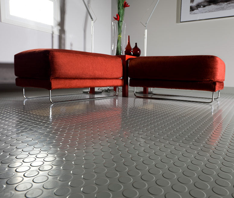 Non Slip Rubber Flooring Rolls - Studded Dot Pattern for Enhanced Safety