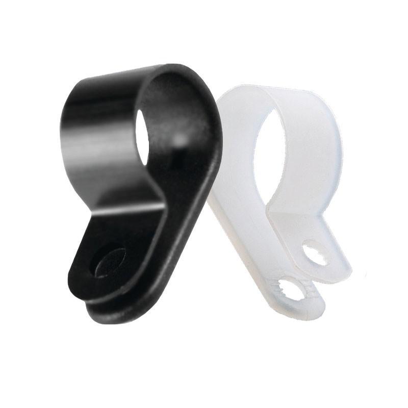 Heavy Duty Nylon P Clips Perfect For Securing Cables & Wires - Pack of 100