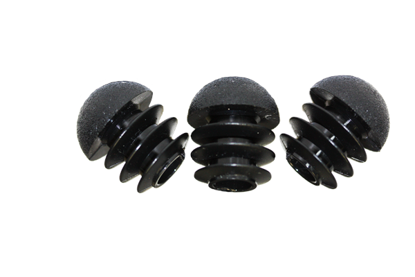 High-Quality Black LDPE Round Domed Tube Inserts Secure Fit For Metal Tubes & Furniture