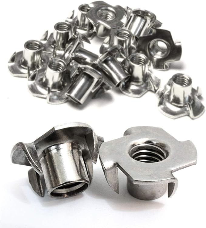 High Durable Stainless Steel T-Nuts For Stable & Long-Lasting Furniture Joints - 15Pack