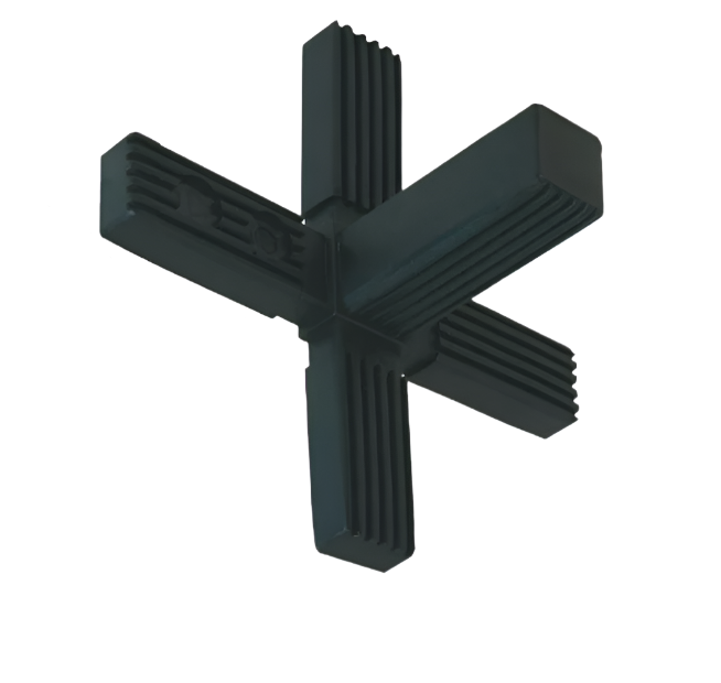 Professional Black Nylon Square 6 Arm Connectors For Industrial Use - 3Pack