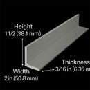 50.8mm x 38.1mm x 4.8mm Aluminium Unequal Angle – High Strength 6082T6 Alloy, Precision Cut, Ideal for Construction & Fabrication
