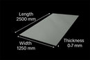 Stainless Steel Sheet 2500mm x 1250mm x 0.7mm | 304 Grade | Dull Polished Finish | Durable & Rust-Resistant