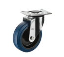 Top Plate Blue Elastic Industrial Castors Perfect For Outdoor Use
