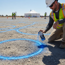 IndtriLine IndtriLine Temporary Chalk Aerosol Marking Paint in Blue - real life use case