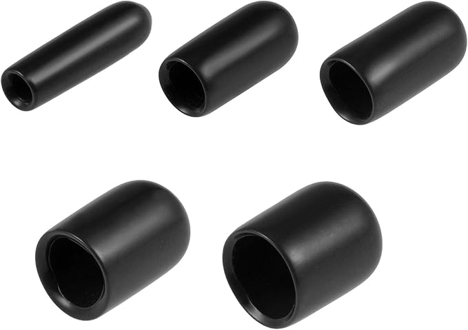 Heavy Duty Black PVC Stud Caps Solution For Threaded Stud Protection - 10Pack