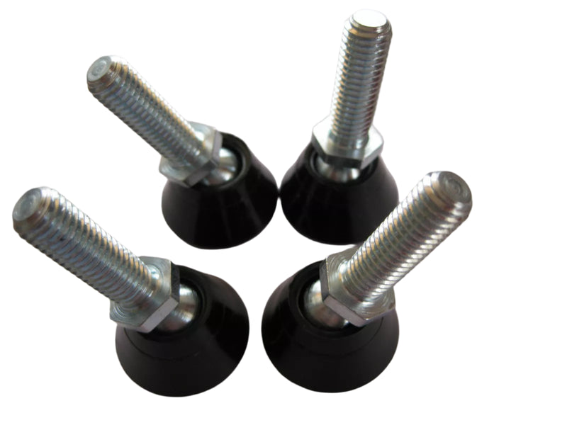 Heavy Duty Black Tilting Adjustable Feet For Furniture & Equipment (25mm Base Diameter)