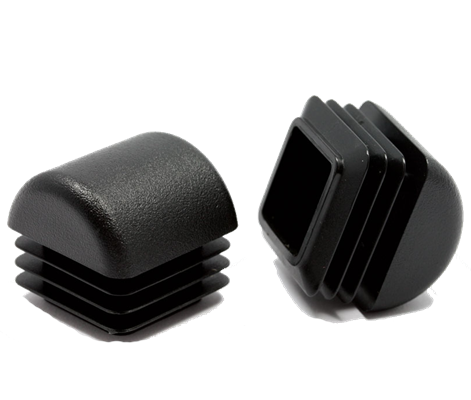 High Durable Black LDPE Square Domed Tube Inserts For Long-Lasting Protection - 10Pcs