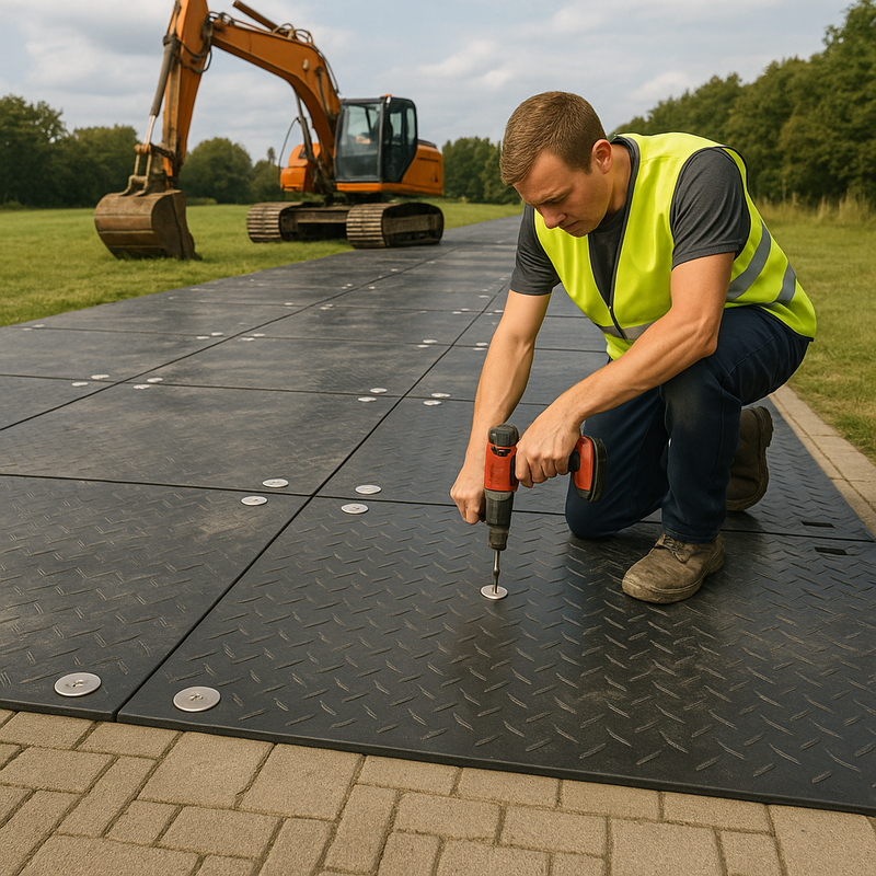 TerraLock™ Heavy Duty Ground Protection Mat Load-Bearing Strength– 2400mm x 1200mm x 15mm