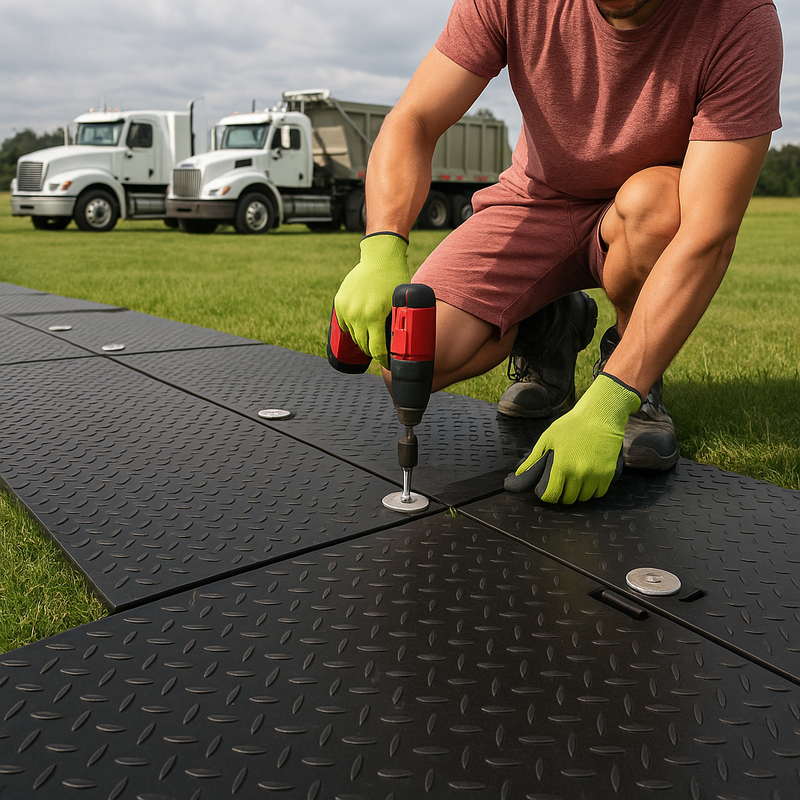TerraLock™ Heavy Duty Ground Protection Mat Load-Bearing Strength– 2400mm x 1200mm x 15mm