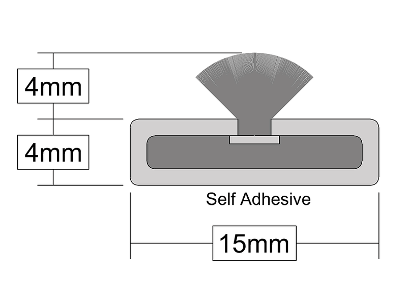 Pack of 2 Self-Adhesive Intumescent Fire And Smoke Seal 15mm For Fire Doors Protection