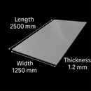 304 2R BA Stainless Steel Sheet – 2500mm x 1250mm x 1.2mm – Bright Annealed, Corrosion-Resistant Metal Panel