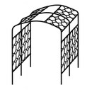 Vine Steel Garden Arch – W1.83m × H2.5m × D1.27m (Matt Black with Lattice) | Heavy Climber & Vegetable Archway