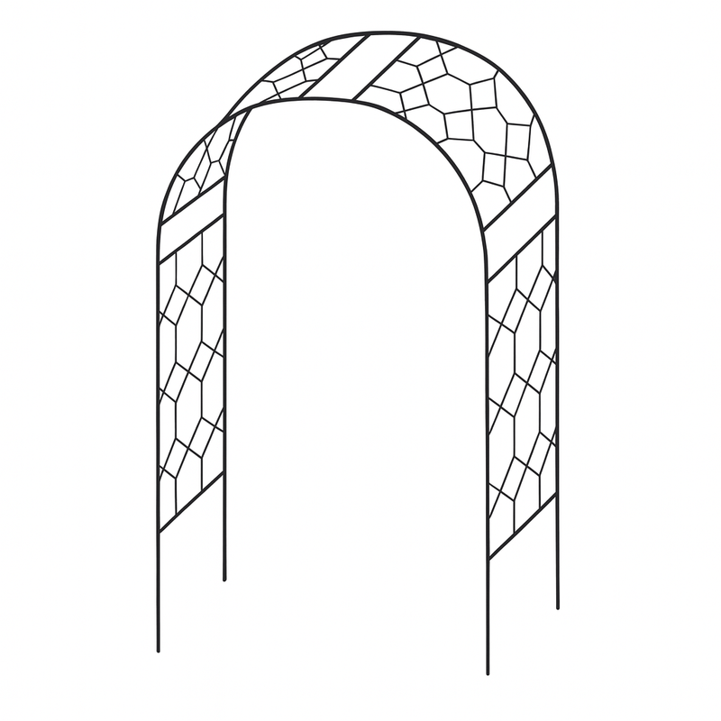 Round Garden Arch – Landscape 3.6m × 3.0m (Matt Black) | Steel Archway for Climbers & Vistas
