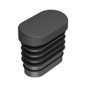 Angled Oval Tube Inserts – Black LDPE, Ideal For Furniture (10Pcs)