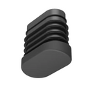 Angled Oval Tube Inserts – Black LDPE, Ideal For Furniture (10Pcs)
